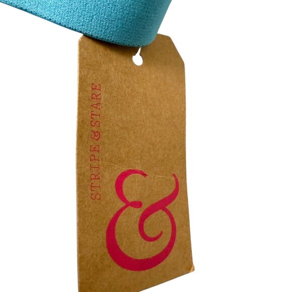 Stripe & Stare Bra Size Small Bralette Blue Turquoise Stripe Modal Blend NEW - Picture 6 of 7